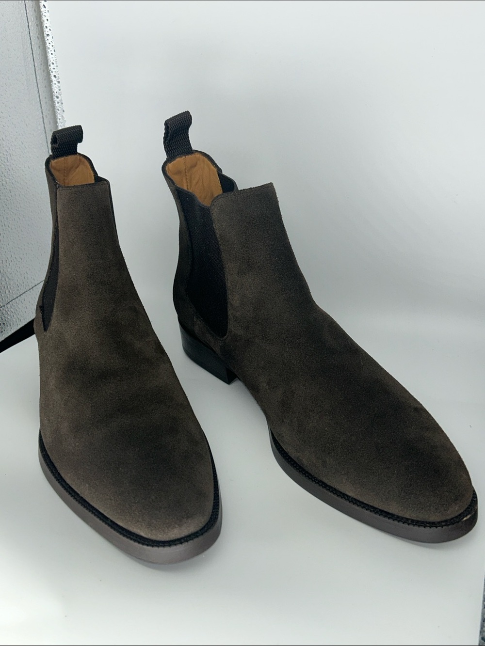 Men's Suede Chukka Chelsea Boots - Dark Brown
